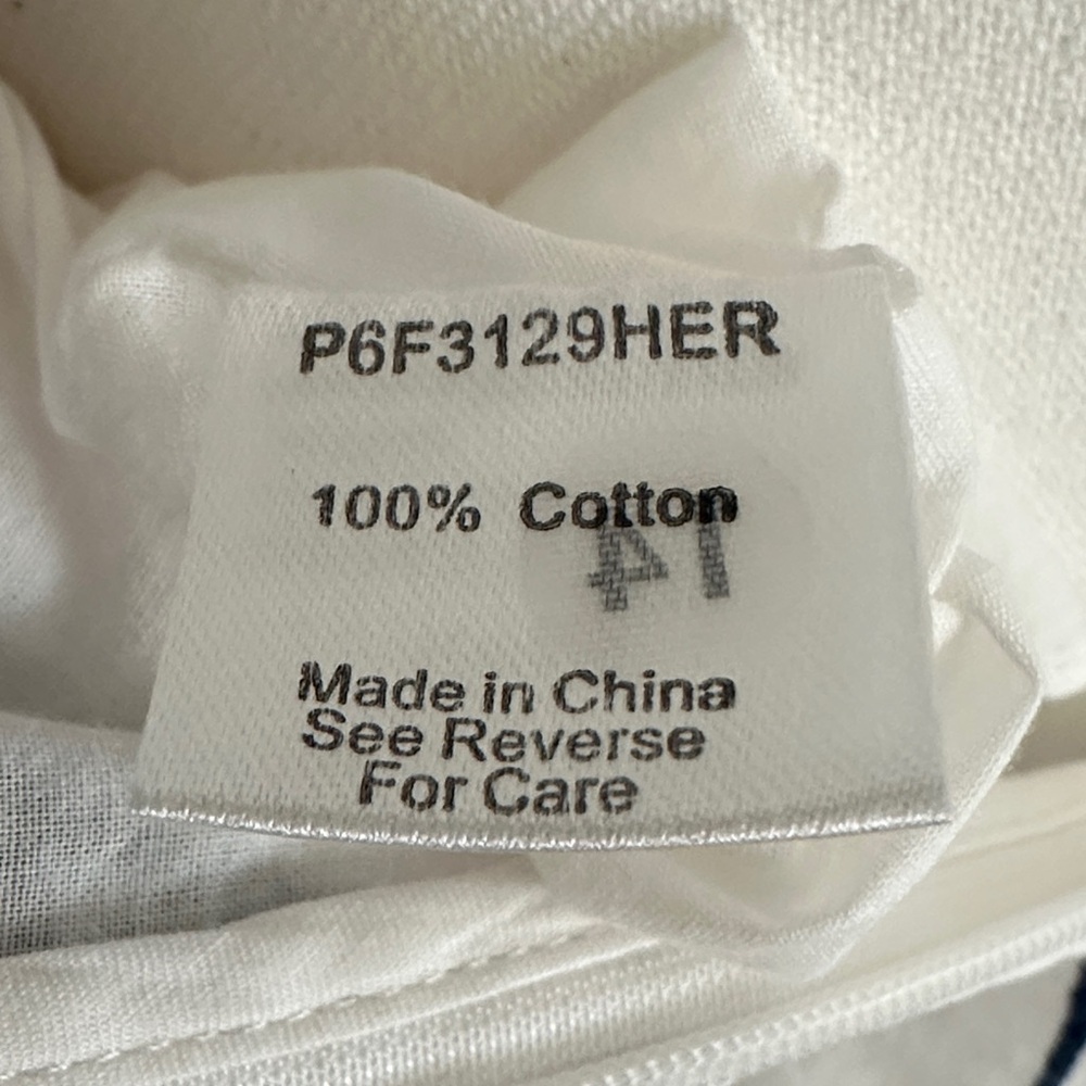 Parker White Dress with Navy Embroidery - Picture 10 of 11